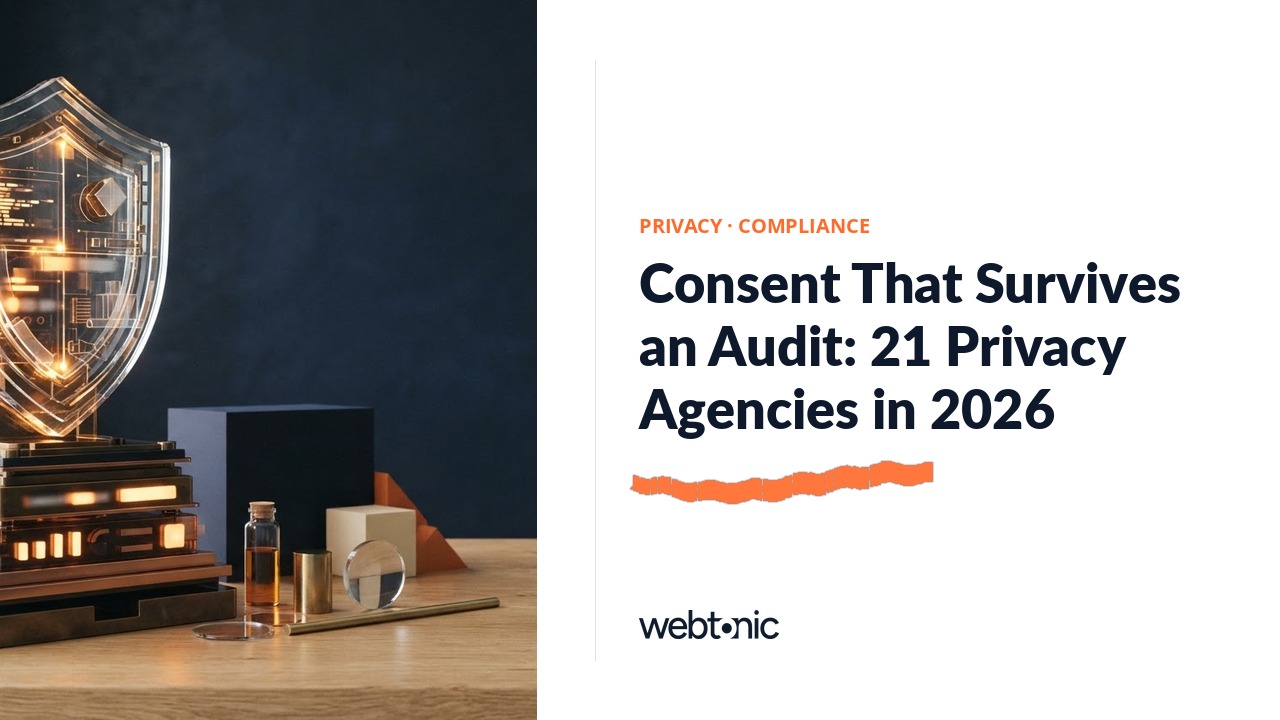 Consent That Survives an Audit: 21 Privacy Agencies in 2026 — Web Tonic blog thumbnail