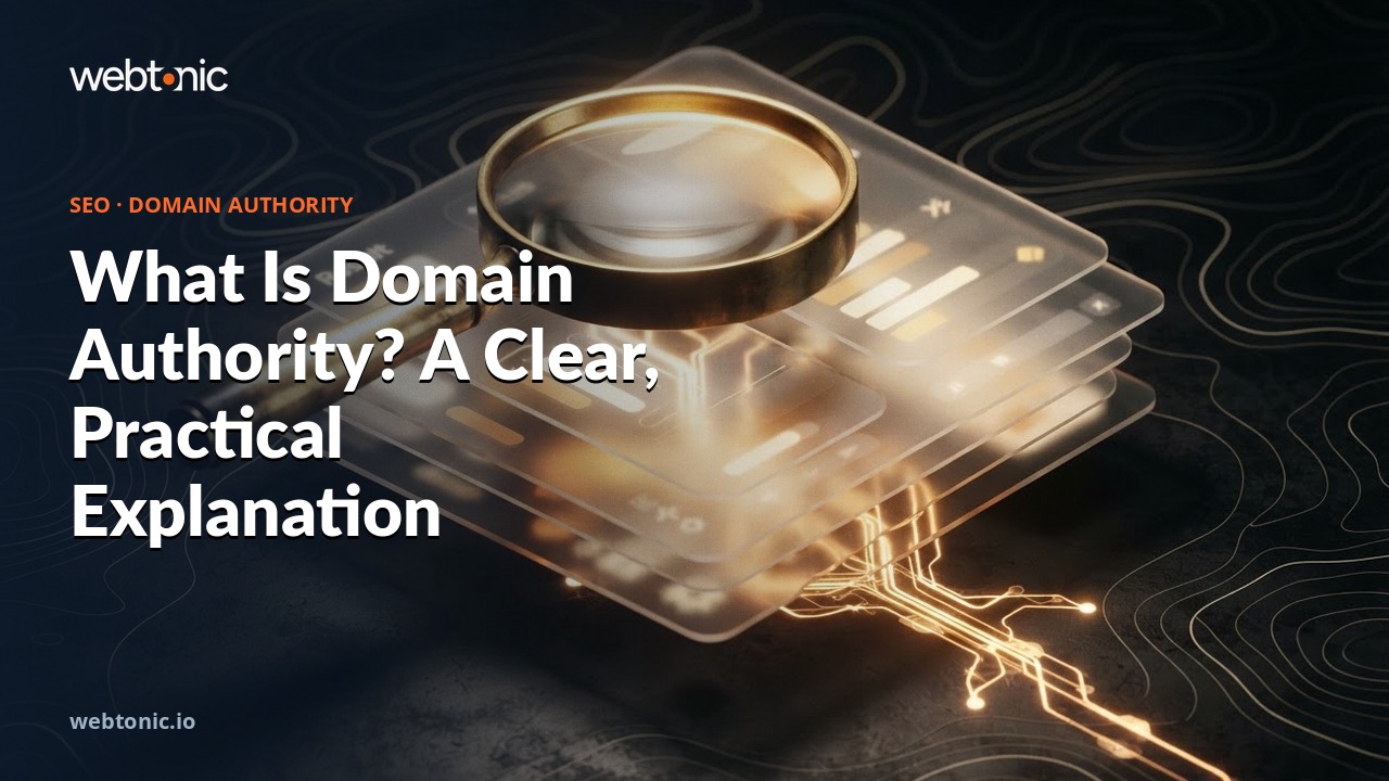 What Is Domain Authority? A Clear, Practical Explanation — Web Tonic blog thumbnail