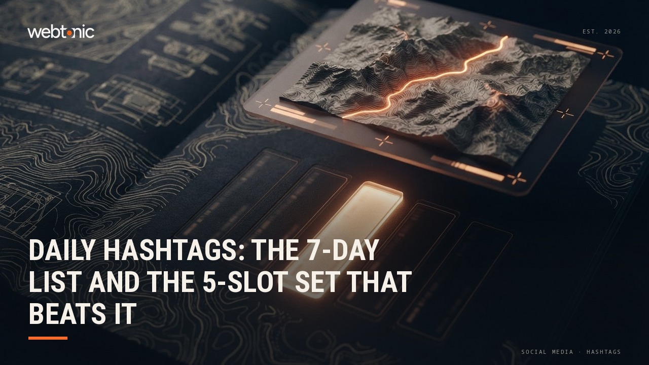 Daily Hashtags: The 7-Day List and the 5-Slot Set That Beats It — Web Tonic blog thumbnail