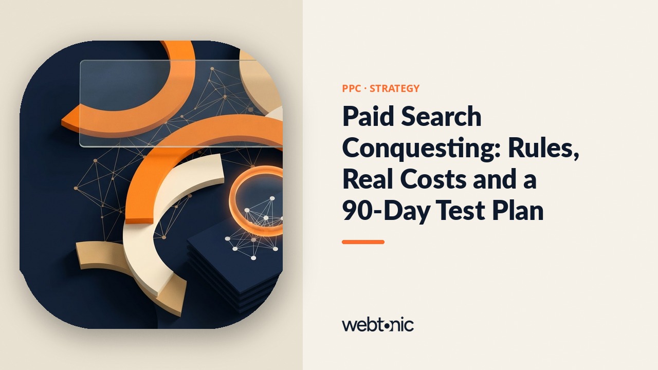 Paid Search Conquesting: Rules, Real Costs and a 90-Day Test Plan — Web Tonic blog thumbnail