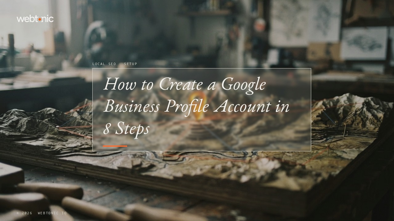 How to Create a Google Business Profile Account in 8 Steps — Web Tonic blog thumbnail