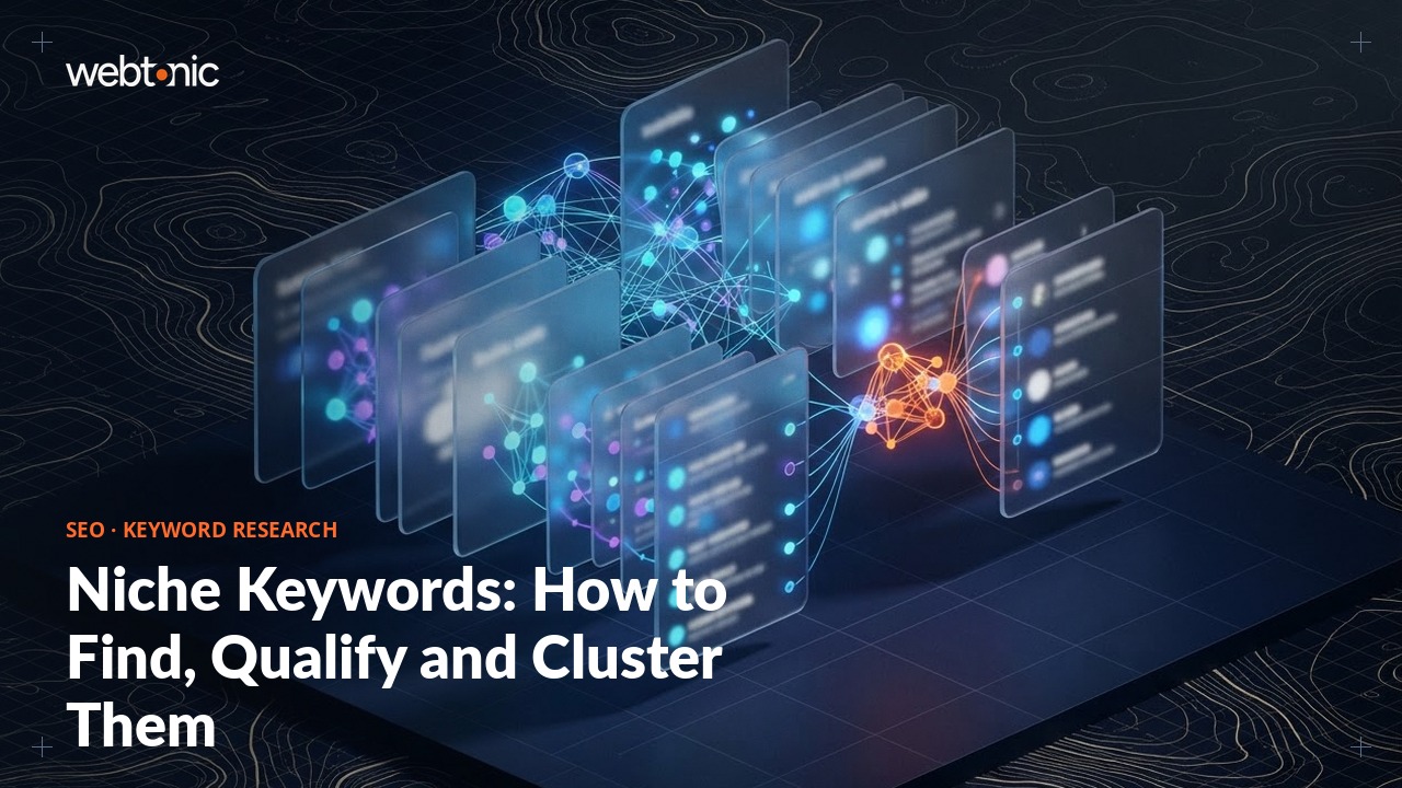 Niche Keywords: How to Find, Qualify and Cluster Them — Web Tonic blog thumbnail
