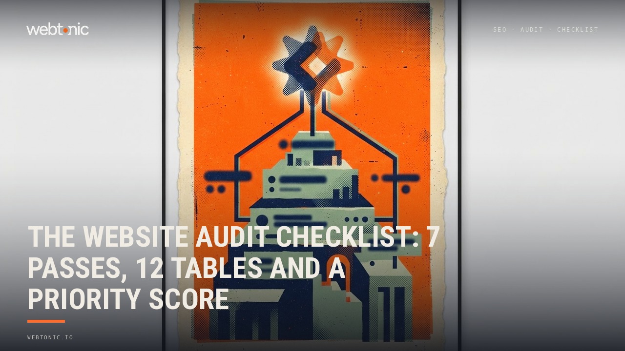 The Website Audit Checklist: 7 Passes, 12 Tables and a Priority Score — Web Tonic blog thumbnail