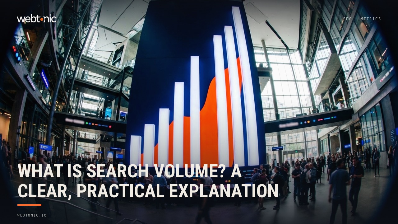 What Is Search Volume? A Clear, Practical Explanation — Web Tonic blog thumbnail