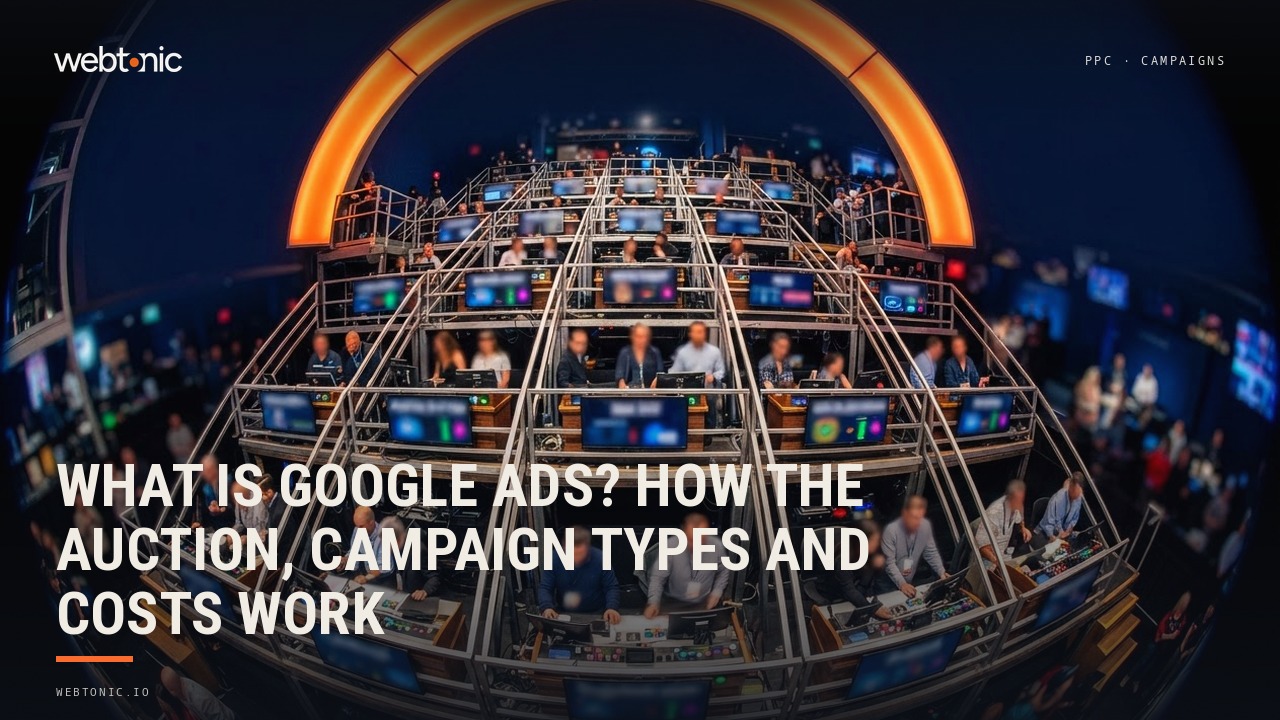 What Is Google Ads? How the Auction, Campaign Types and Costs Work — Web Tonic blog thumbnail