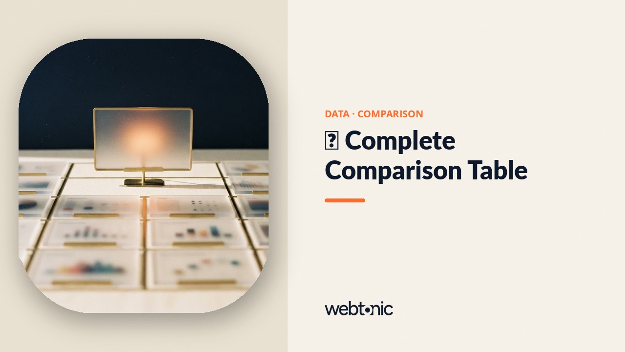 📊 Complete Comparison Table — Web Tonic blog thumbnail