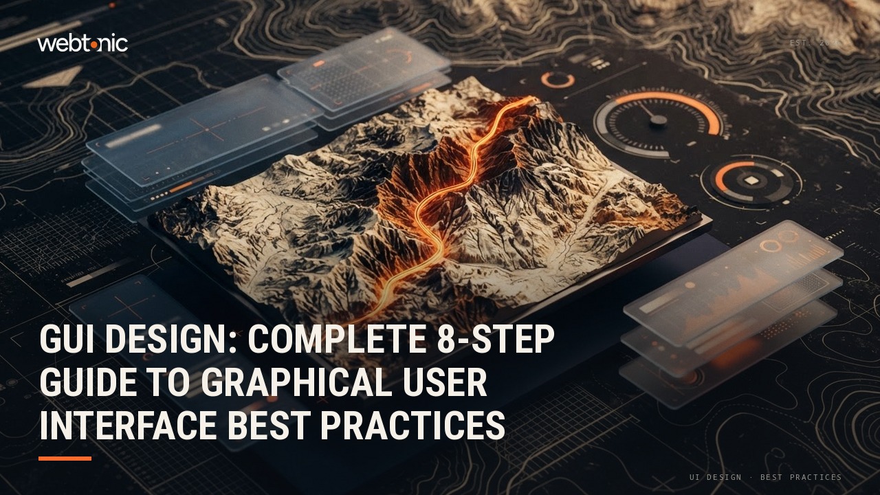 GUI Design: Complete 8-Step Guide to Graphical User Interface Best Practices — Web Tonic blog thumbnail