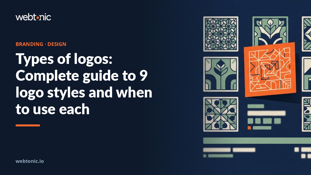 Types of logos: Complete guide to 9 logo styles and when to use each — Web Tonic blog thumbnail
