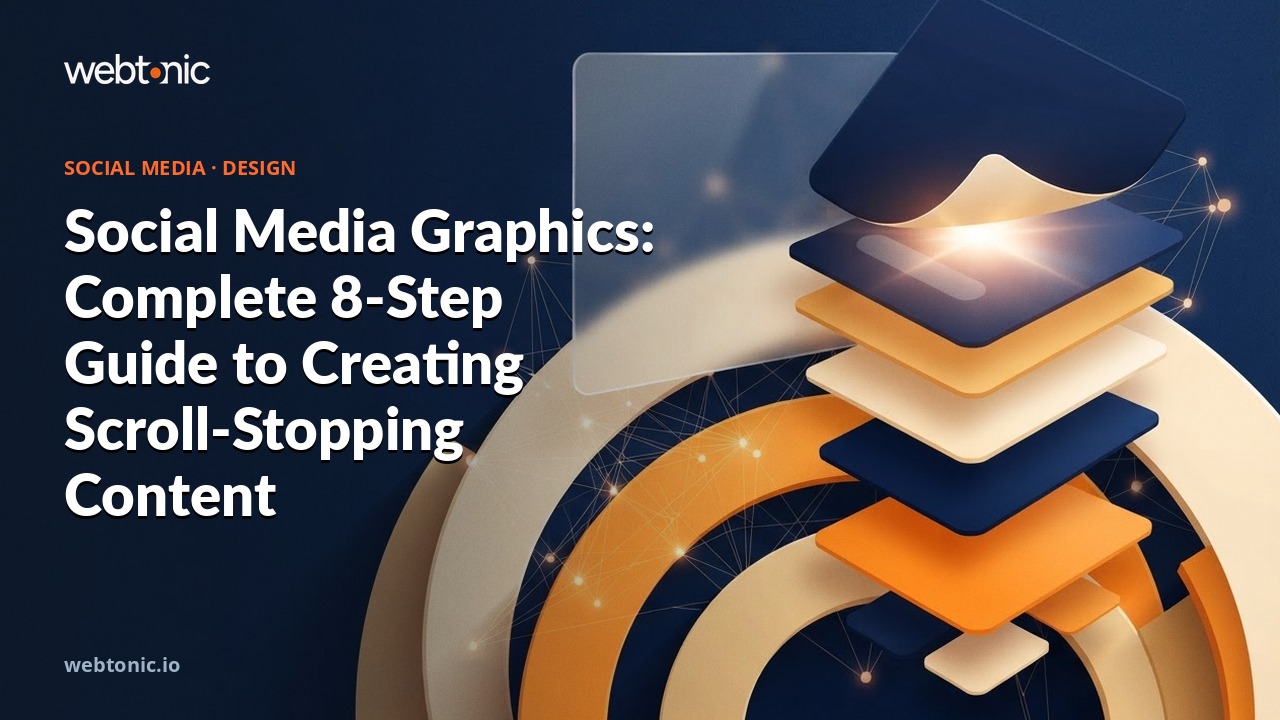 Social Media Graphics: Complete 8-Step Guide to Creating Scroll-Stopping Content — Web Tonic blog thumbnail