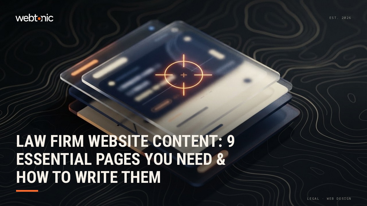 Law Firm Website Content: 9 Essential Pages You Need & How to Write Them — Web Tonic blog thumbnail