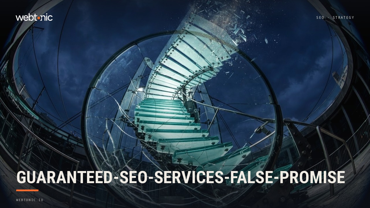 guaranteed-seo-services-false-promise — Web Tonic blog thumbnail