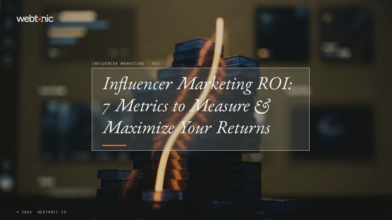 Influencer Marketing ROI: 7 Metrics to Measure & Maximize Your Returns — Web Tonic blog thumbnail