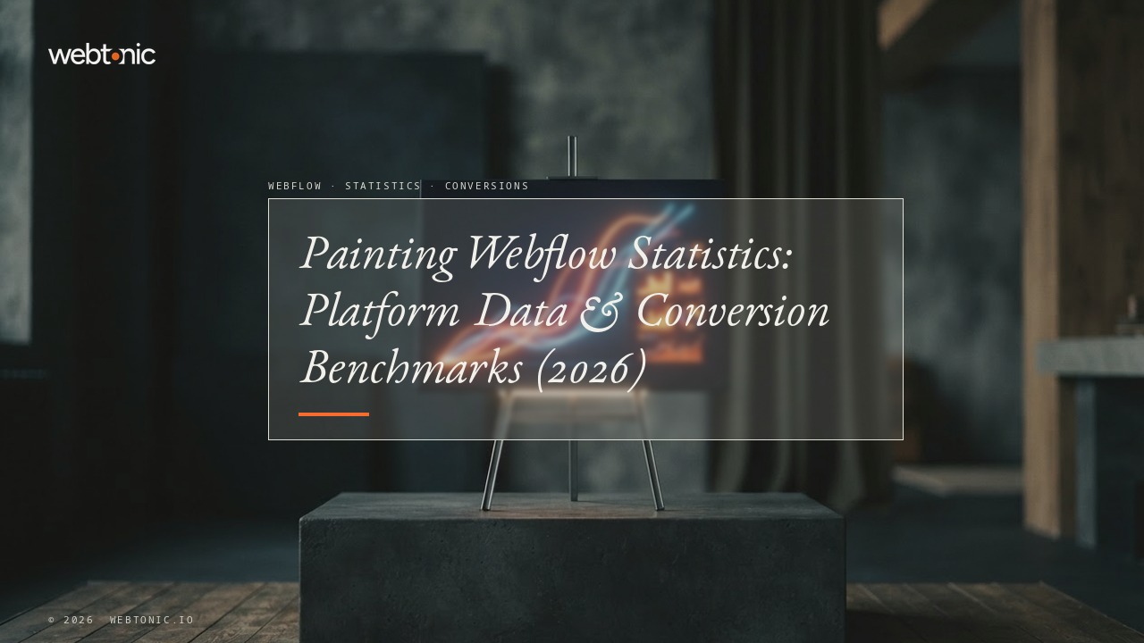 Painting Webflow Statistics: Platform Data & Conversion Benchmarks (2026) — Web Tonic blog thumbnail
