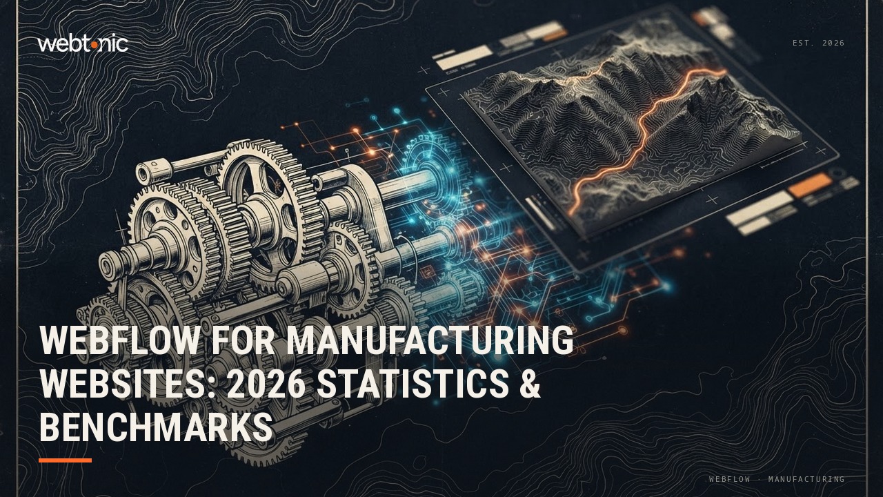 Webflow for Manufacturing Websites: 2026 Statistics & Benchmarks — Web Tonic blog thumbnail