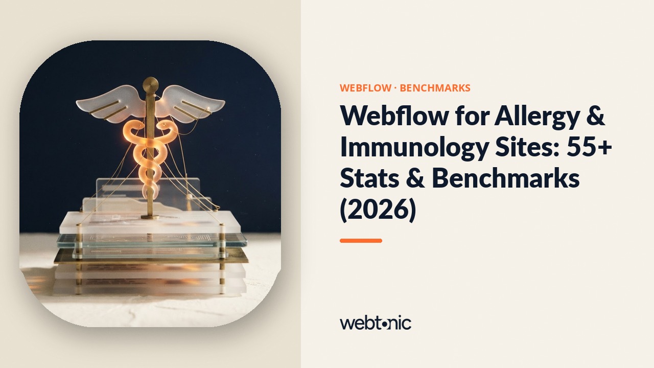 Webflow for Allergy & Immunology Sites: 55+ Stats & Benchmarks (2026) — Web Tonic blog thumbnail