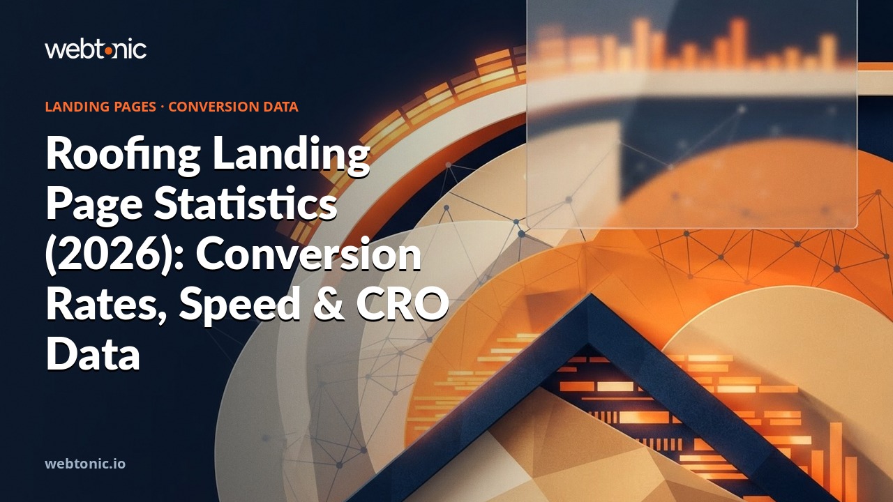 Roofing Landing Page Statistics (2026): Conversion Rates, Speed & CRO Data — Web Tonic blog thumbnail