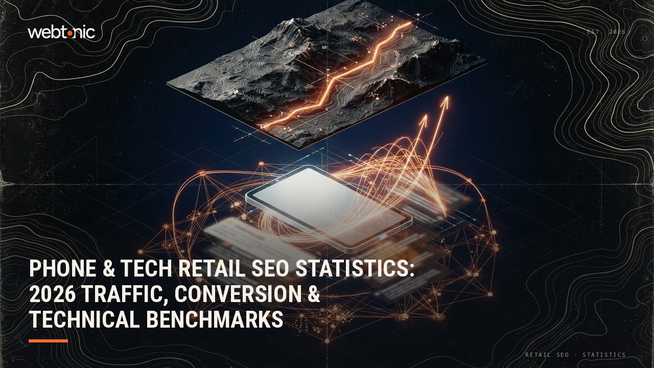 Phone & Tech Retail SEO Statistics: 2026 Traffic, Conversion & Technical Benchmarks — Web Tonic blog thumbnail