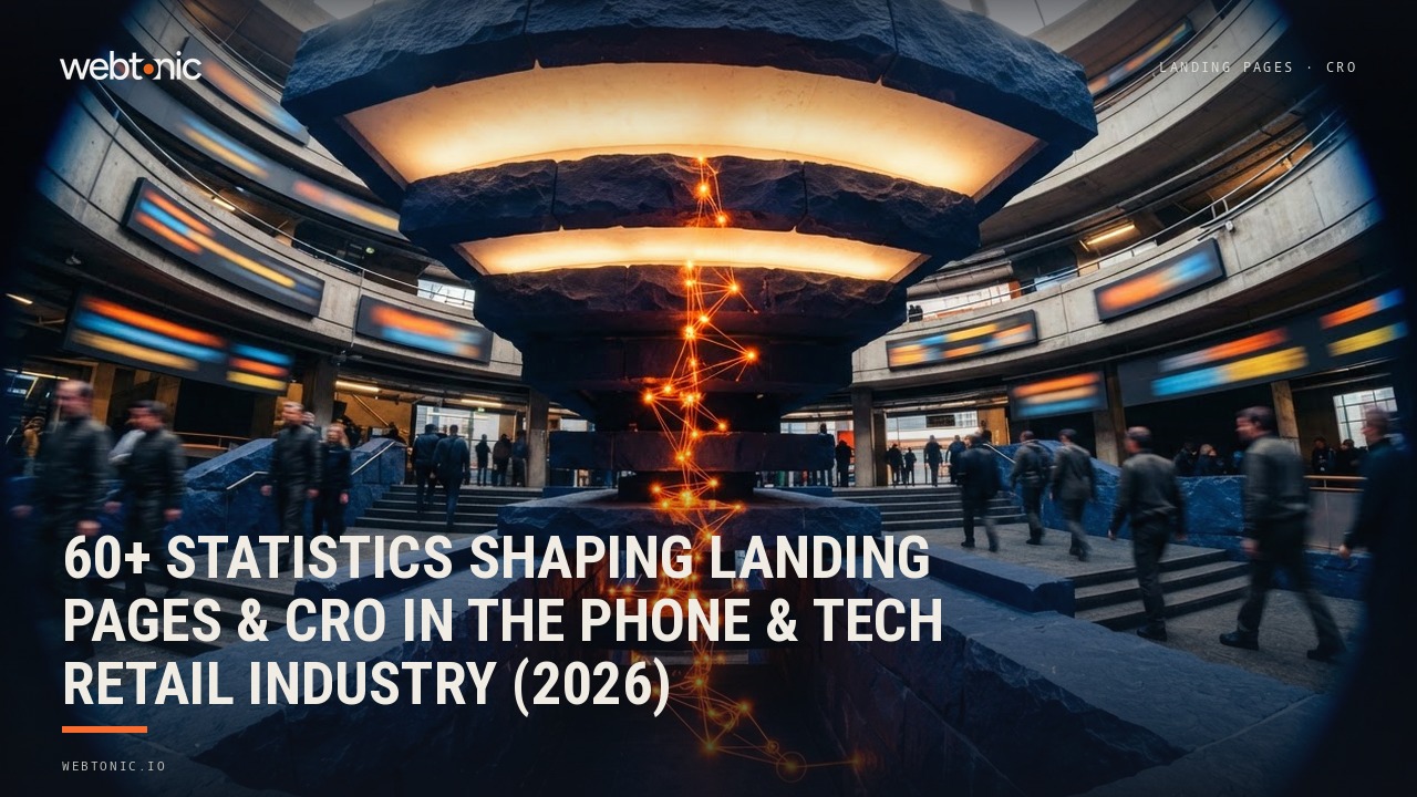 60+ Statistics Shaping Landing Pages & CRO in the Phone & Tech Retail Industry (2026) — Web Tonic blog thumbnail