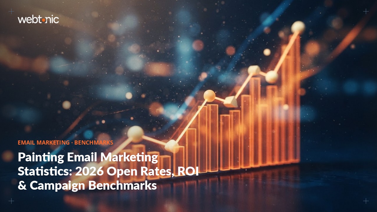 Painting Email Marketing Statistics: 2026 Open Rates, ROI & Campaign Benchmarks — Web Tonic blog thumbnail