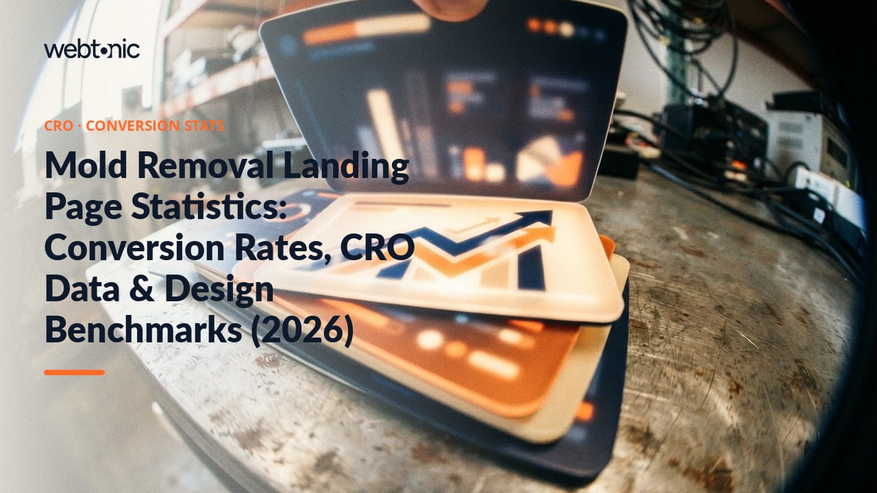 Mold Removal Landing Page Statistics: Conversion Rates, CRO Data & Design Benchmarks (2026) — Web Tonic blog thumbnail