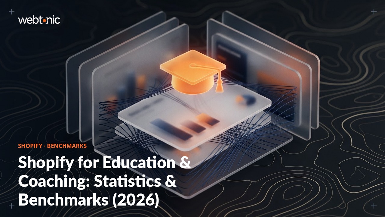 Shopify for Education & Coaching: Statistics & Benchmarks (2026) — Web Tonic blog thumbnail