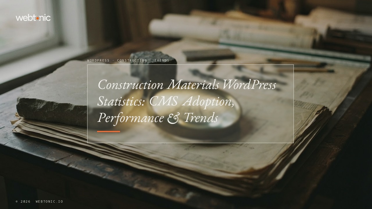 Construction Materials WordPress Statistics: CMS Adoption, Performance & Trends — Web Tonic blog thumbnail