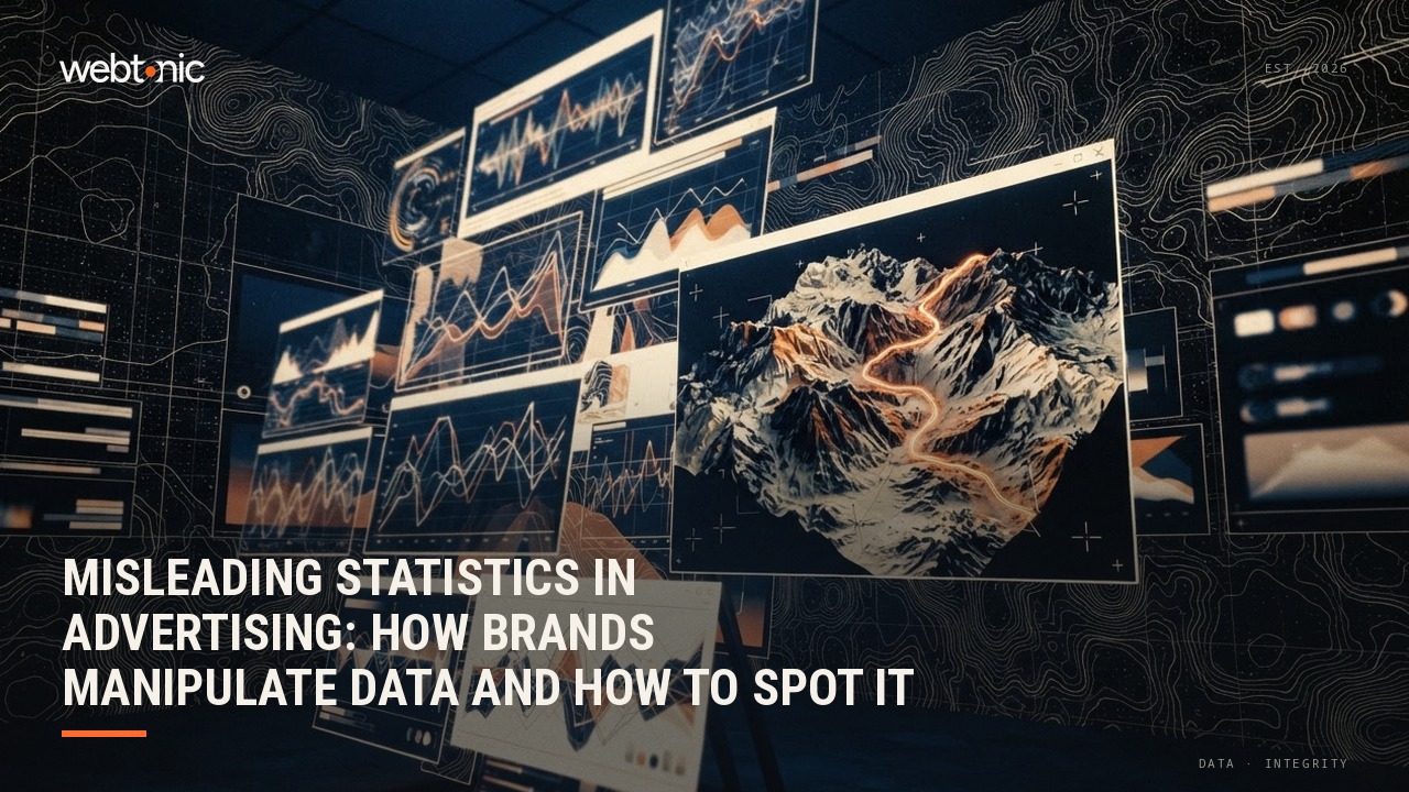 Misleading Statistics in Advertising: How Brands Manipulate Data and How to Spot It — Web Tonic blog thumbnail