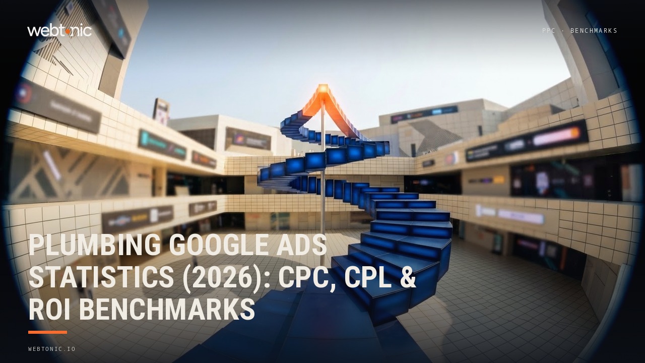 Plumbing Google Ads Statistics (2026): CPC, CPL & ROI Benchmarks — Web Tonic blog thumbnail