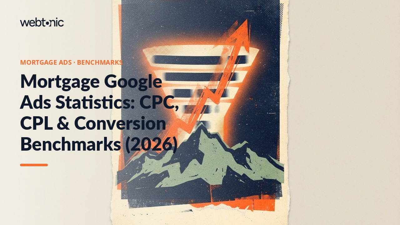 Mortgage Google Ads Statistics: CPC, CPL & Conversion Benchmarks (2026) — Web Tonic blog thumbnail