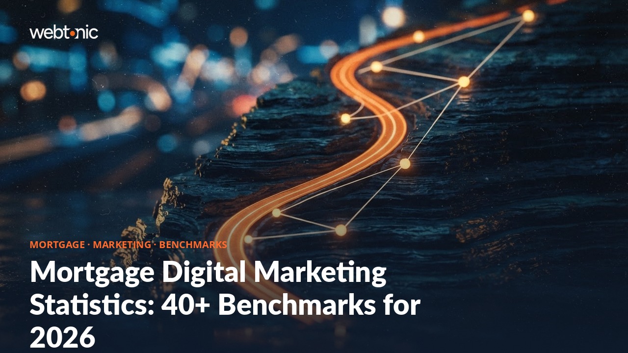Mortgage Digital Marketing Statistics: 40+ Benchmarks for 2026 — Web Tonic blog thumbnail
