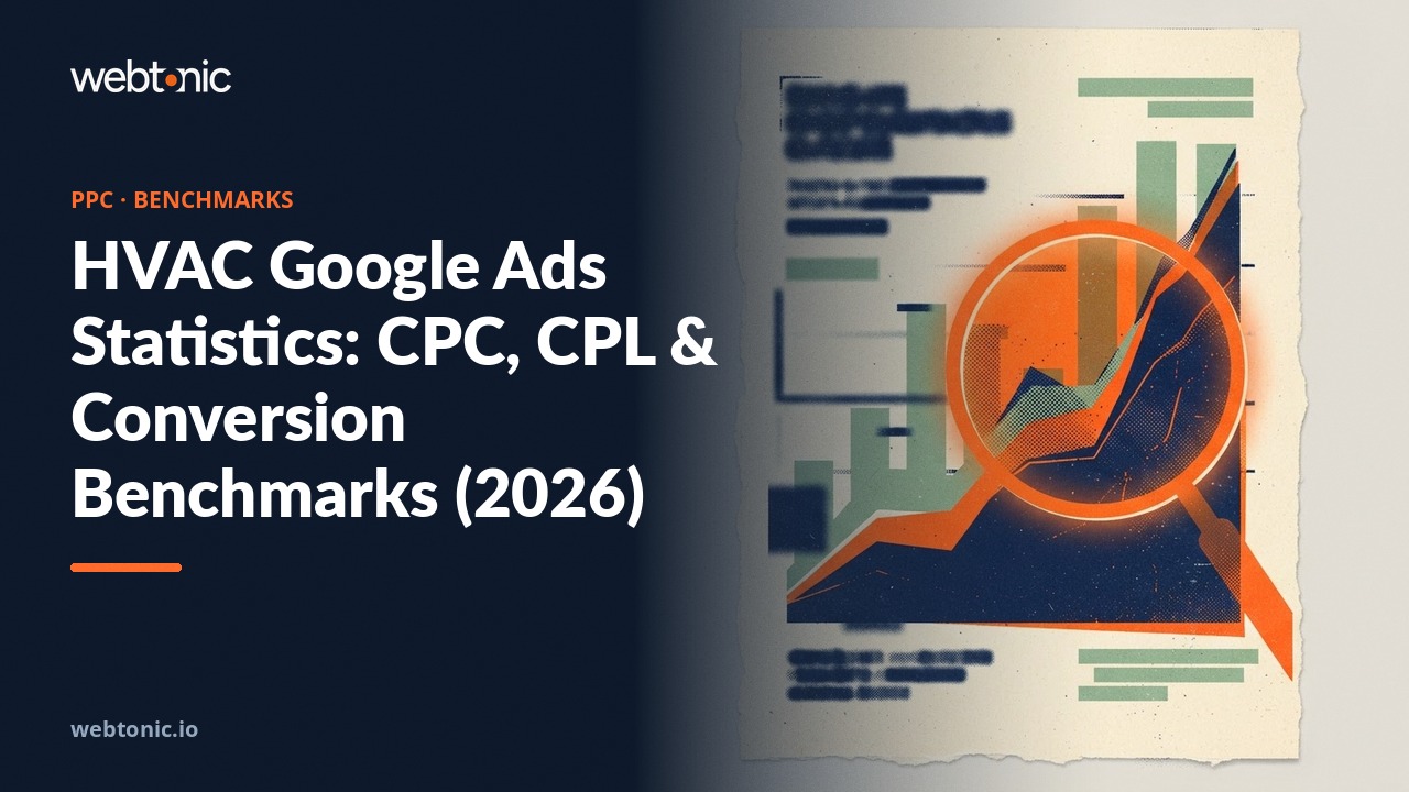 HVAC Google Ads Statistics: CPC, CPL & Conversion Benchmarks (2026) — Web Tonic blog thumbnail