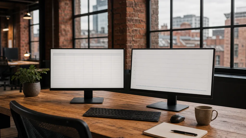 Photograph of an empty Manchester marketing agency workspace with desks, screens and daylight, used as the opening image for this comparison of Manchester Google Ads management agencies