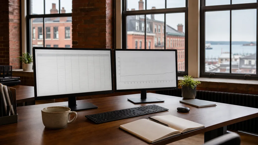 Photograph of an empty Boston marketing agency workspace with desks, screens and daylight, used as the opening image for this comparison of Boston Google Ads management agencies