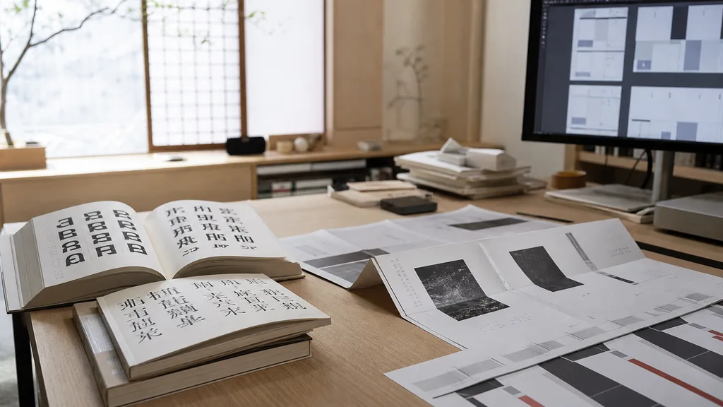 Editorial photograph of a quiet Tokyo studio with pale timber, paper screens and soft daylight