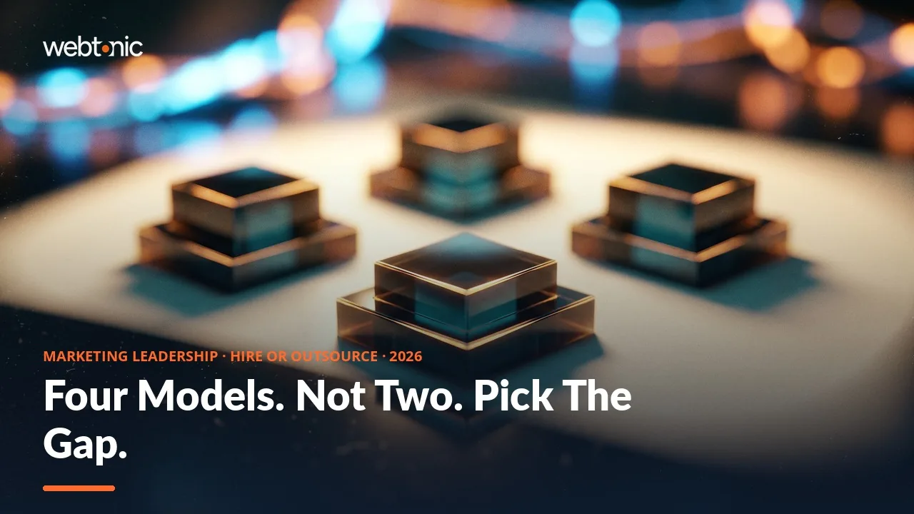 Fractional CMO hiring versus outsourcing statistics 2026 thumbnail showing early stage venture backed companies at 36 percent of fractional hiring