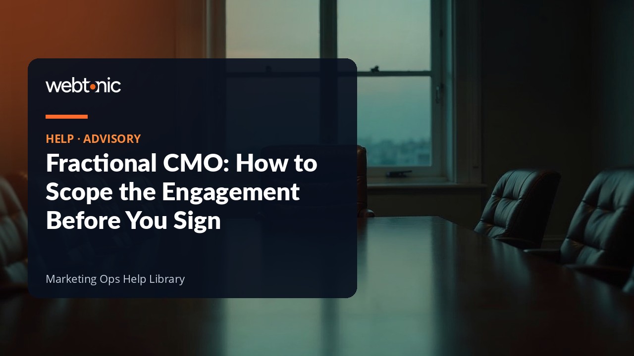 Scoping a fractional CMO engagement before the contract is signed