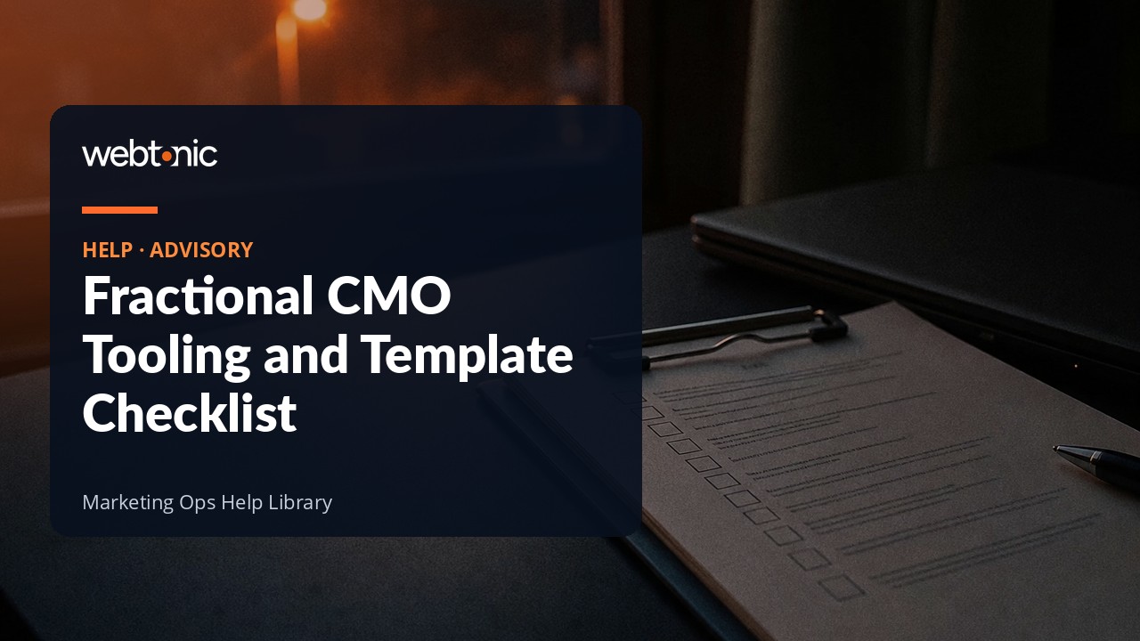 Checklist of tools, templates and access a fractional CMO needs to start