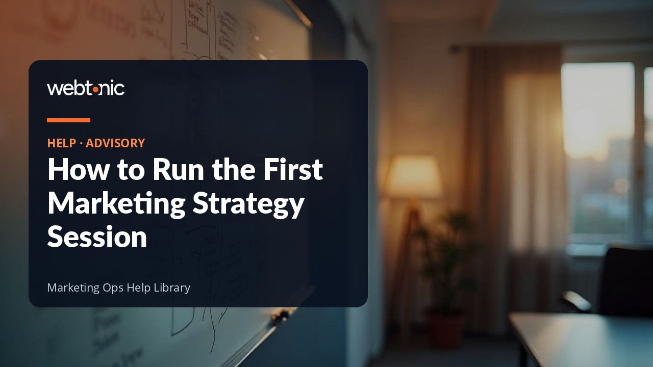 The first marketing strategy consulting session, ending in written decisions