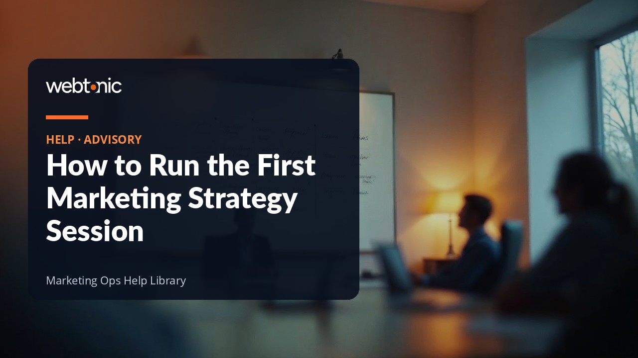 The first marketing strategy consulting session, ending in written decisions