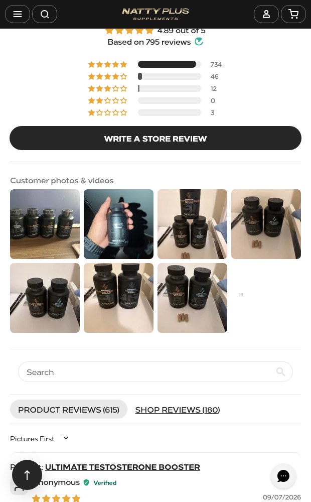 Store reviews on mobile