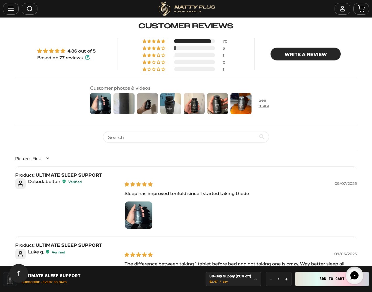 Customer reviews with photos