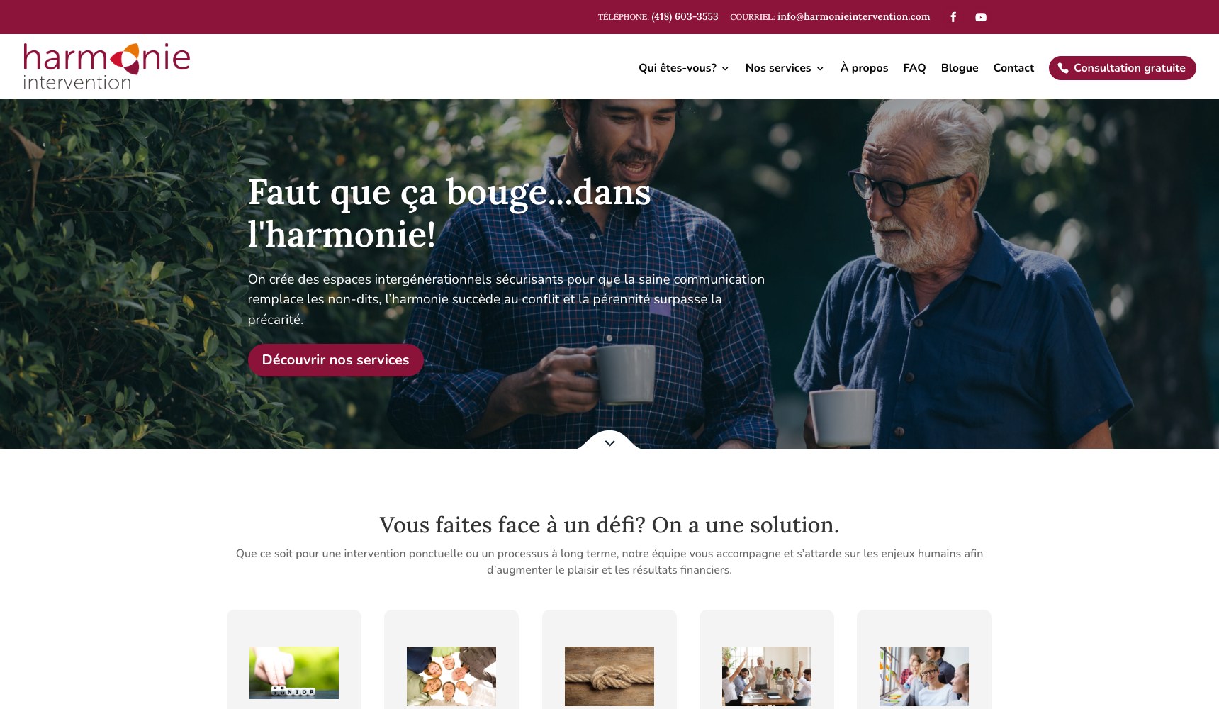 Harmonie Intervention homepage