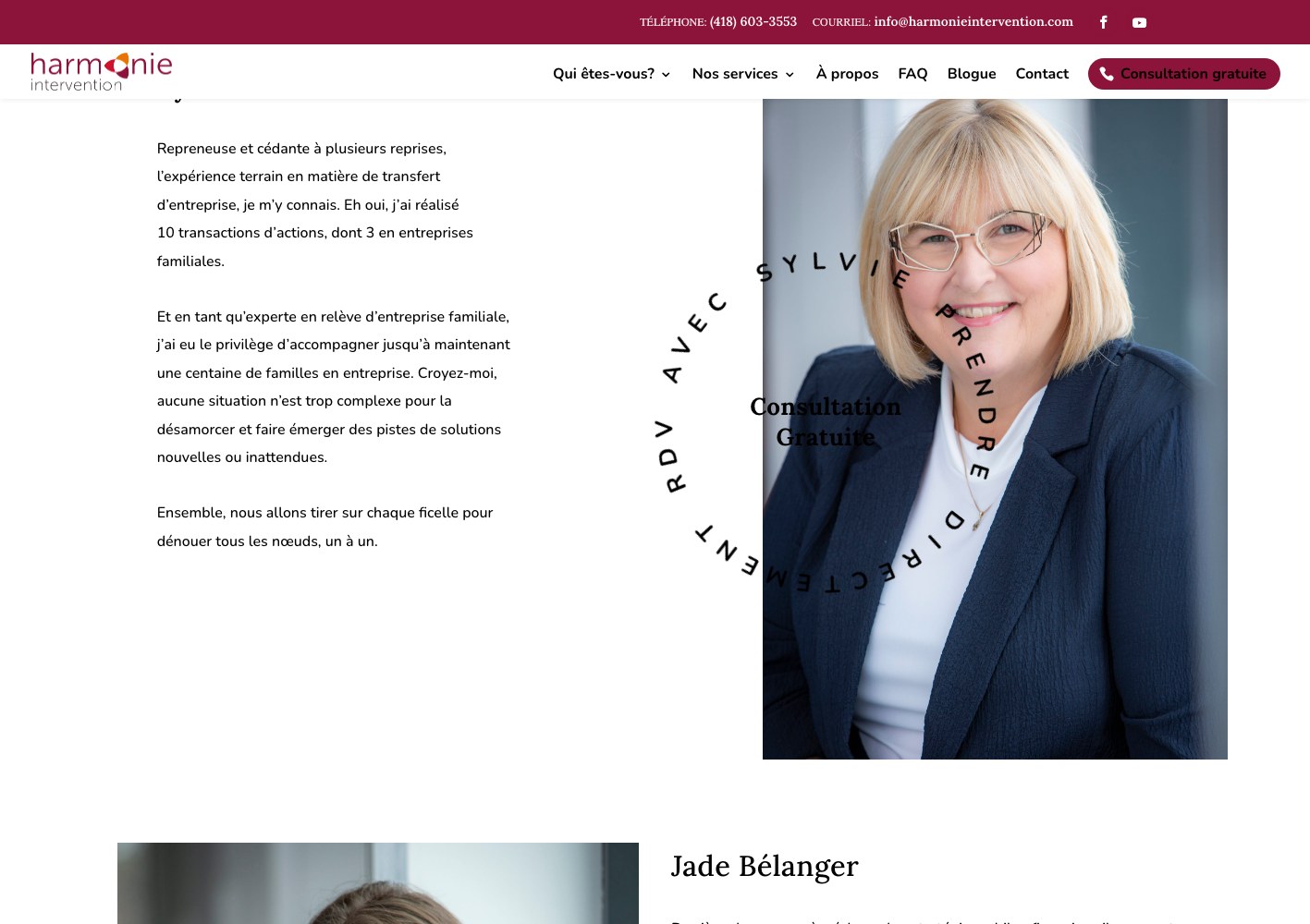 Team member profile page