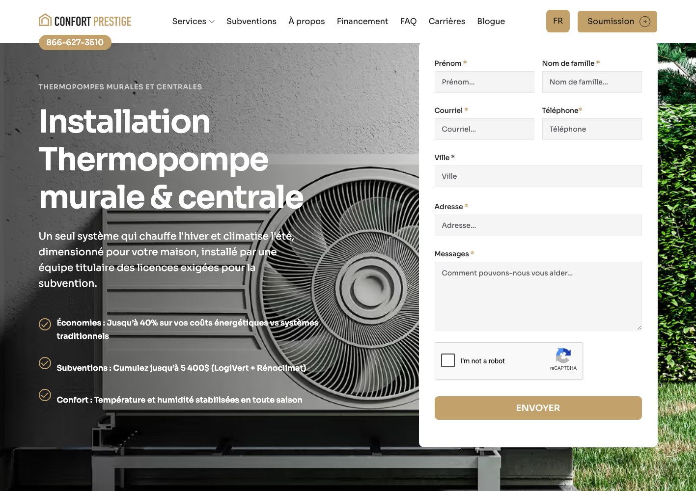 Central heat pump decision page