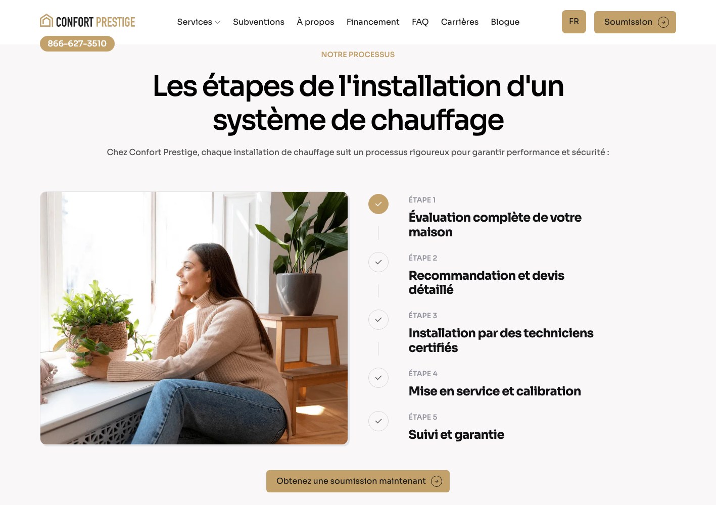 Heating installation steps
