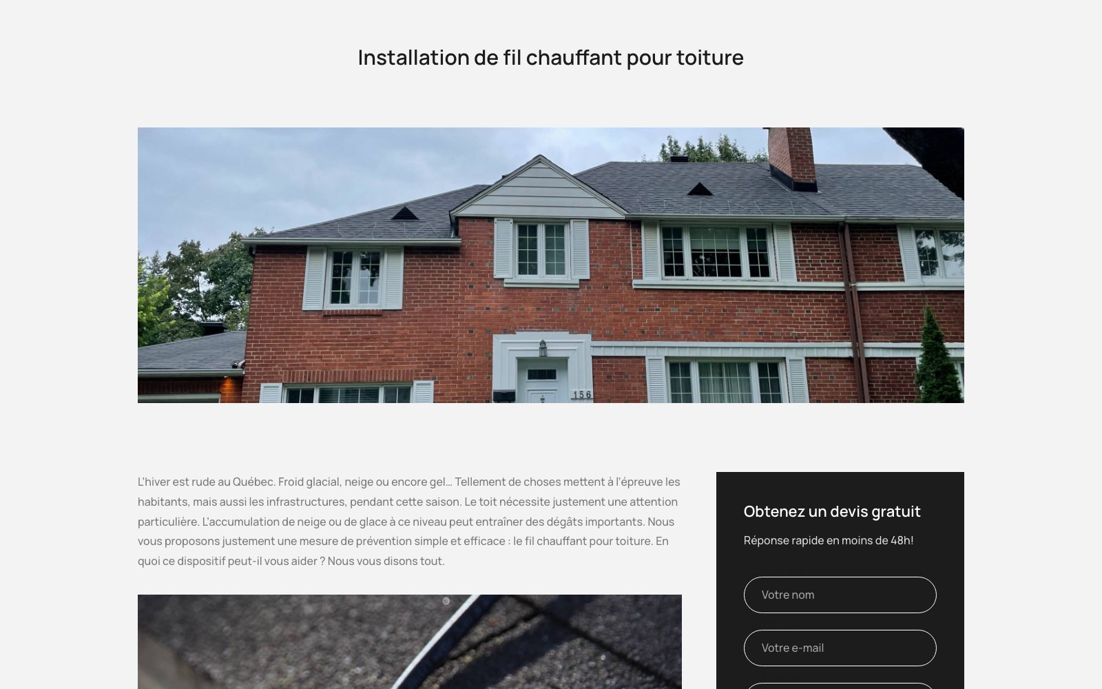 Roof heating cable installation page
