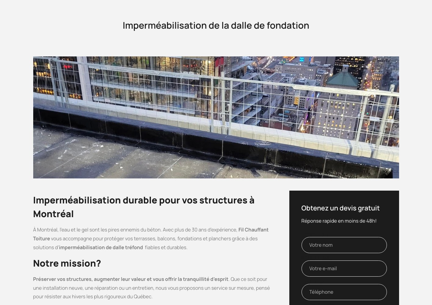 Foundation slab waterproofing page