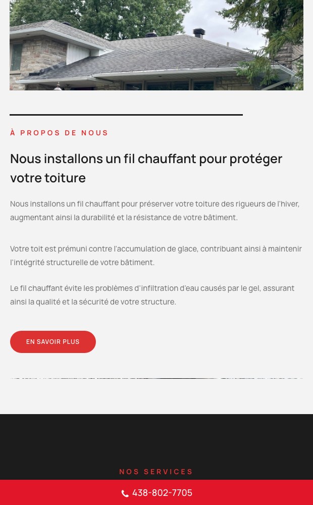 Homepage on mobile