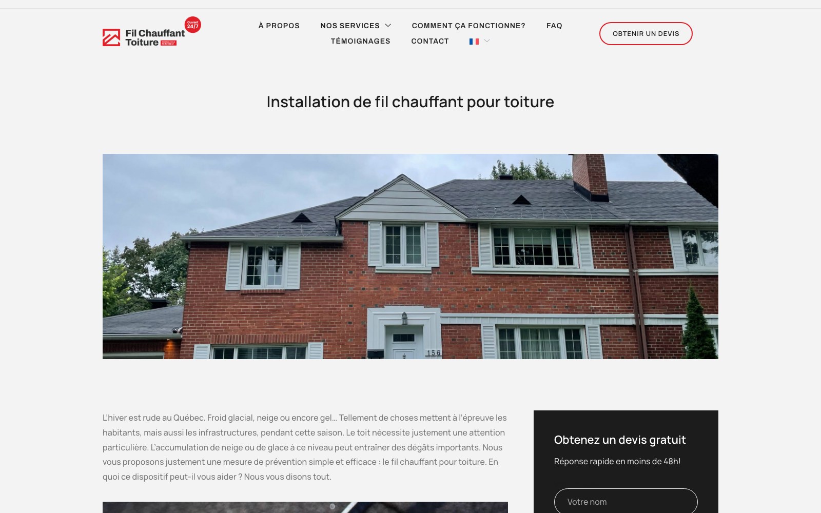 Roof heating cable installation page