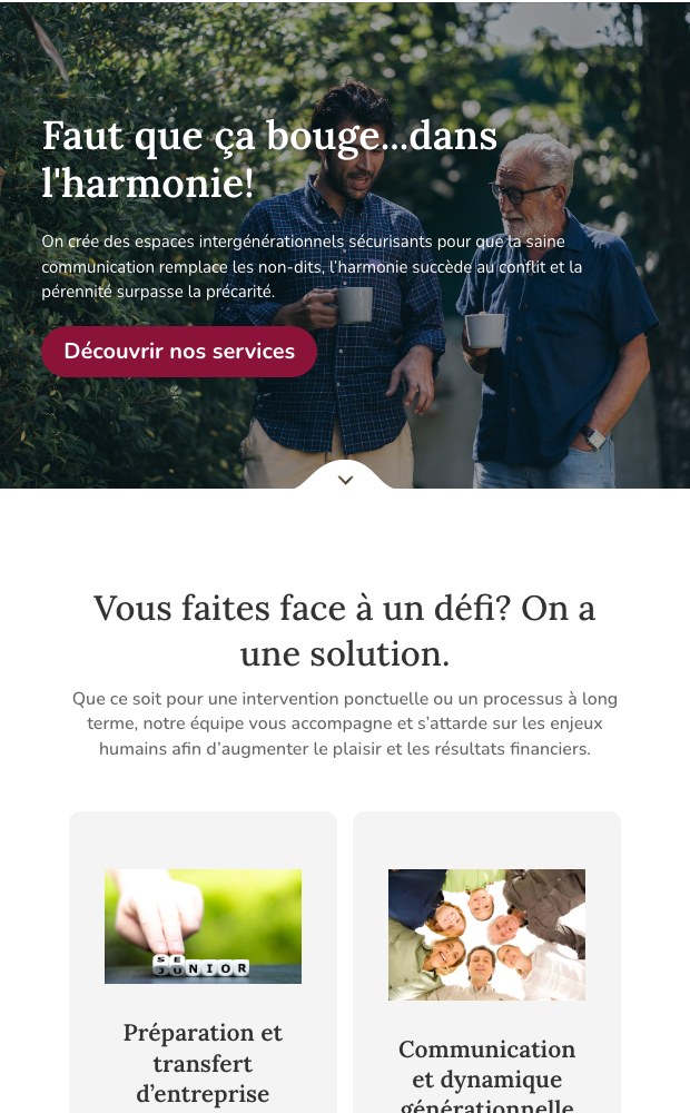 Homepage hero on mobile